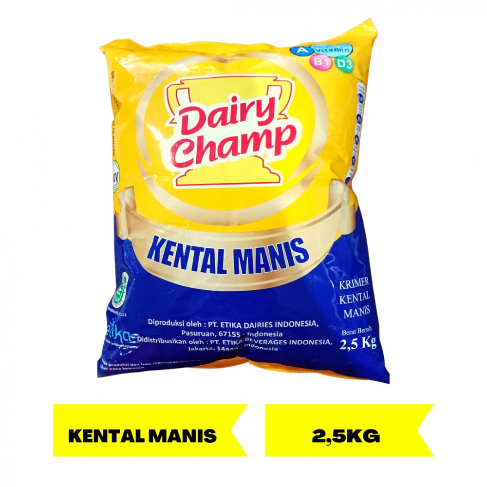

Dairy Champ Susu Kental Manis Ukuran Pouch 2.5 Kg