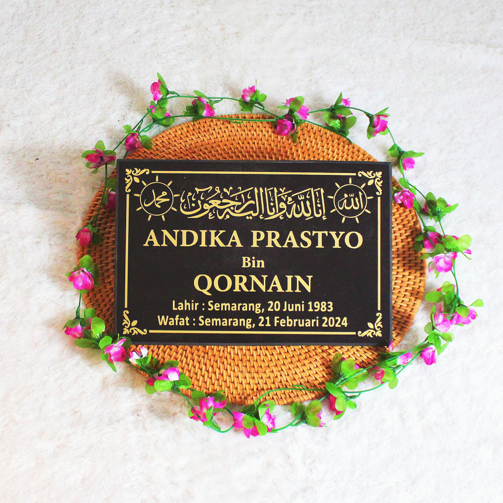 Nama Batu Nisan Makam Ukiran Granit Hitam Maesan Nissan Kuburan L46