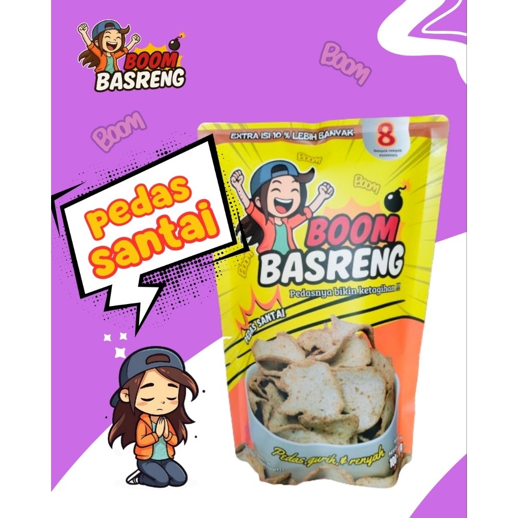 

Basreng pedas Boom Basreng pedas santai 110g