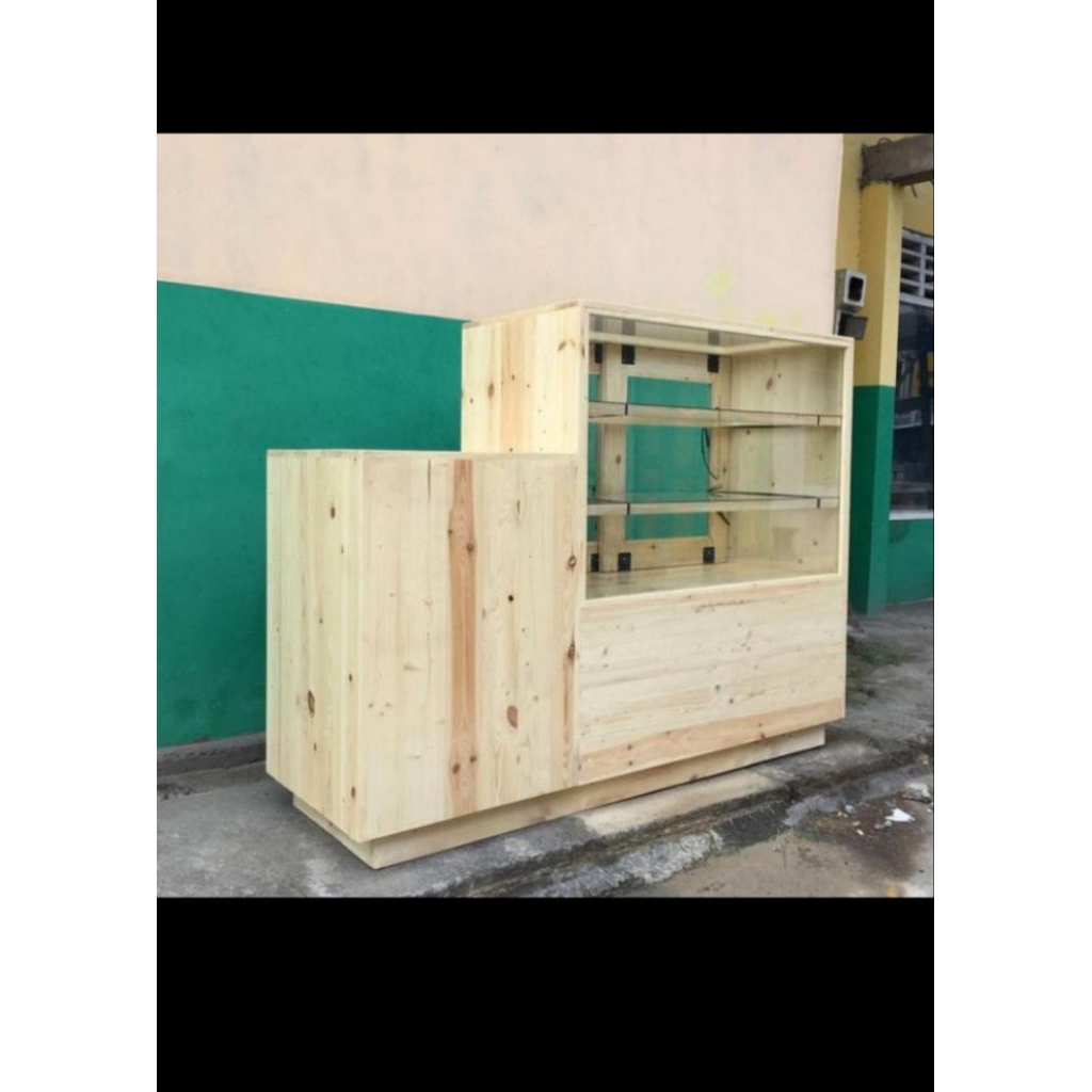 etalase kaca meja display meja kue