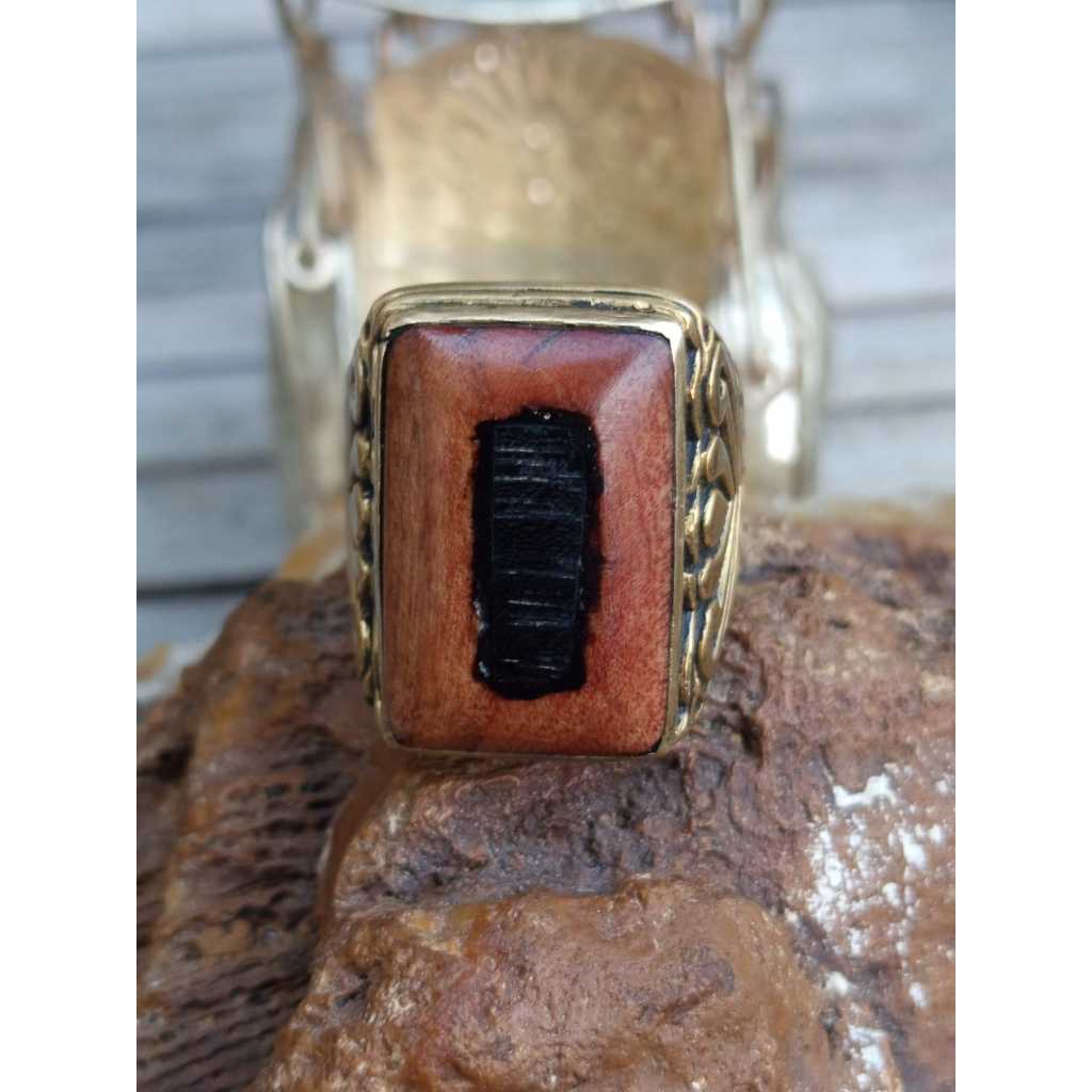 Natural Kayu Tesek Merapi Plus Wunglen Unik Ring Kuningansari Ukir