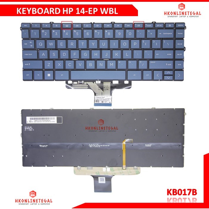 Keyboard HP 14s 14-EP 14-EP0088TU 14-EP-0001TU 14-EP0555TU TPN-I141 TPN-I142 Grey Backlite