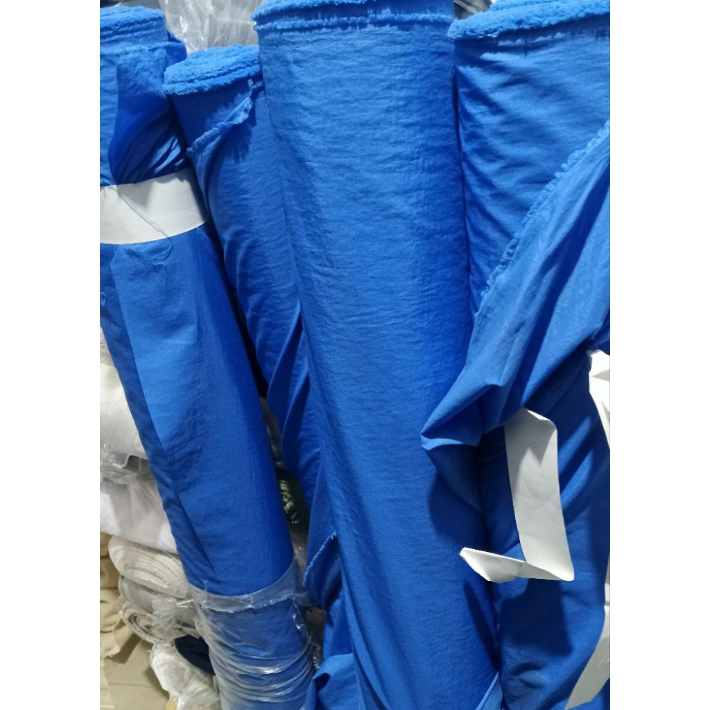 taslan crinkle Korea biru Benhur waterproof 100% kain korea