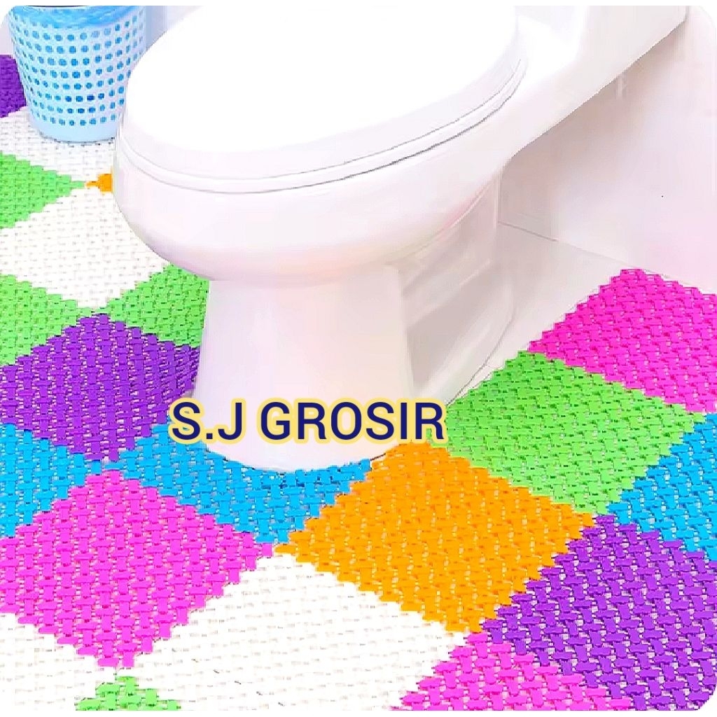 (1set 10pcs) 5 warna karpet keset alas lantai kamar mandi non slip