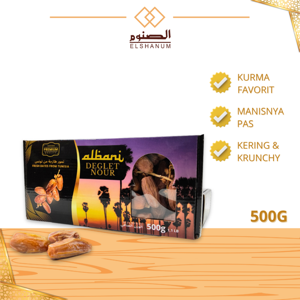 

Kurma Tunisia Deglet noor 500gr / Deglet Albani / Tunis Tangkai / Kurma Palm / Kurma Tunisia Tangkai