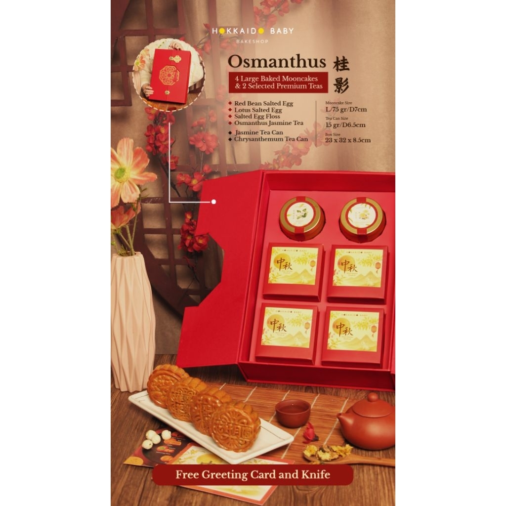 

OSMANTHUS HAMPER - baked mooncake kue bulan panggang - Hokkaido Baby