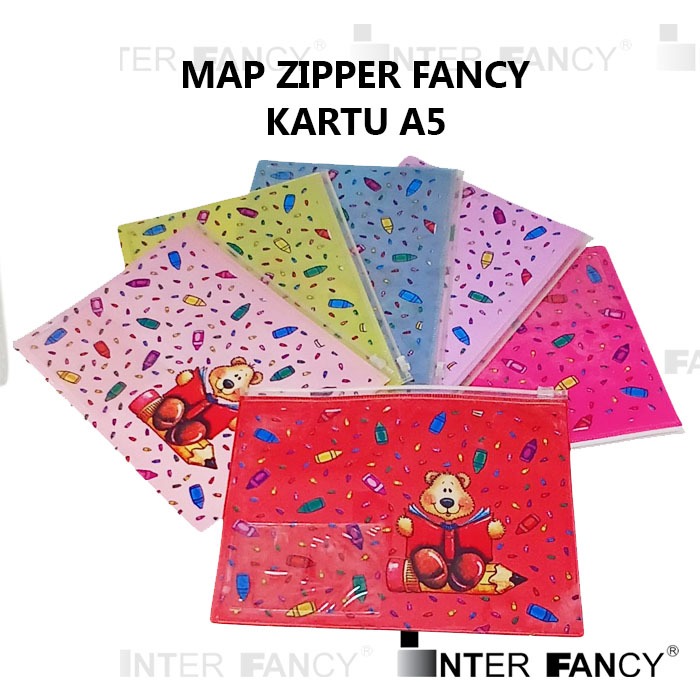

Map Dokumen Nota Plastik Zipper Fancy Beruang Bear. Berfungsi untuk menyimpan dokumen atau benda lainnya. Bahan Plastik tidak kaku. Ukuran A5. Terdiri dari 6 warna. Bagian depan dapat disisipkan kartu nama.