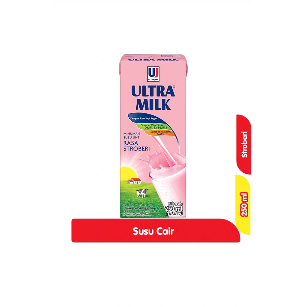 

Ultra Milk Susu UHT Stoberi Kotak 250 ml