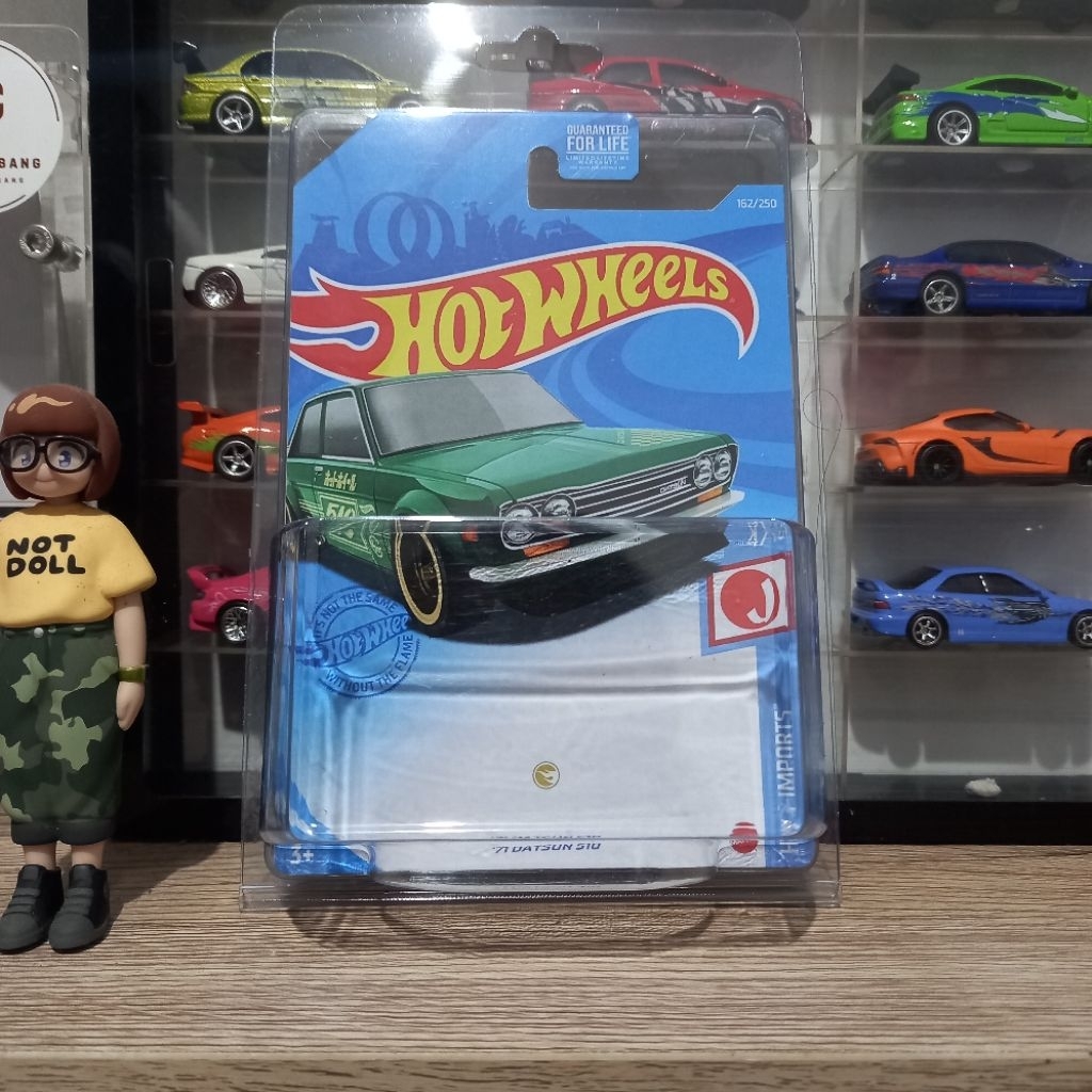 Custom Card 71 Datsun 510 Green/Hijau Super Treasure Hunt Hot Wheels