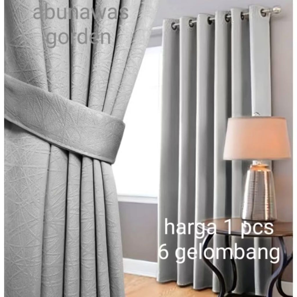 gorden jendela panjang 4 meter 3 meter hordeng model ring tebal gorden safron blackout