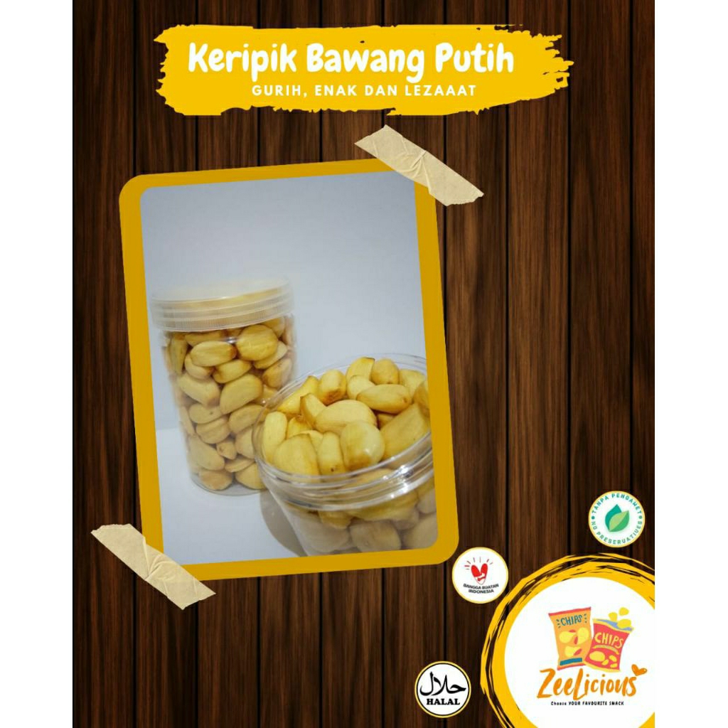 

[Oleh-oleh khas Malang-Batu] Keripik Bawang Putih Kemasan Toples || Garlic Bites Jar 350ml - 650ml