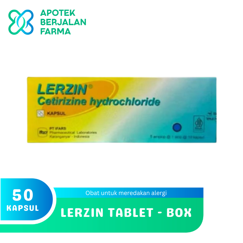 Lerzin Kapsul Box - Obat Gatal Alergi,isi100biji