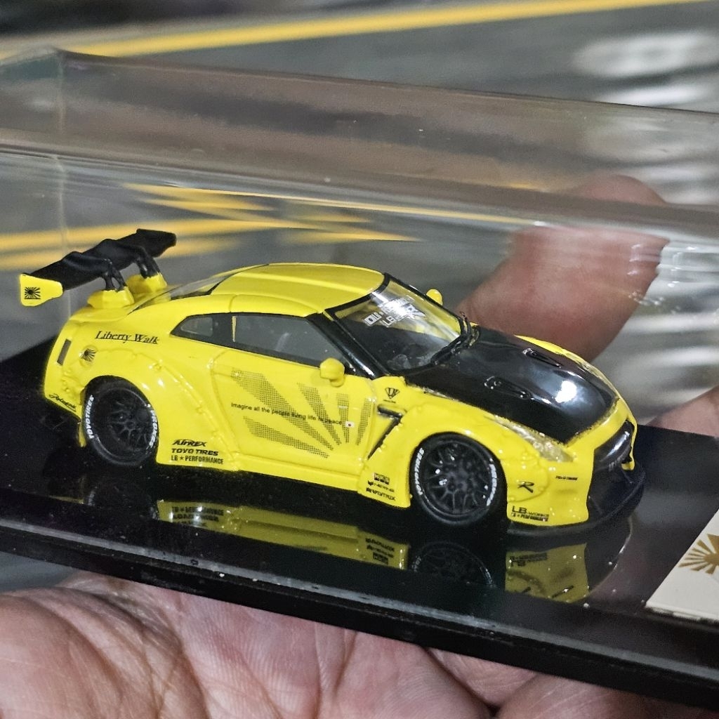 Unique 64 nissan gtr R35 lb performance liberty walk lbwk resin yellow error404 mini scale 64 gt pgm