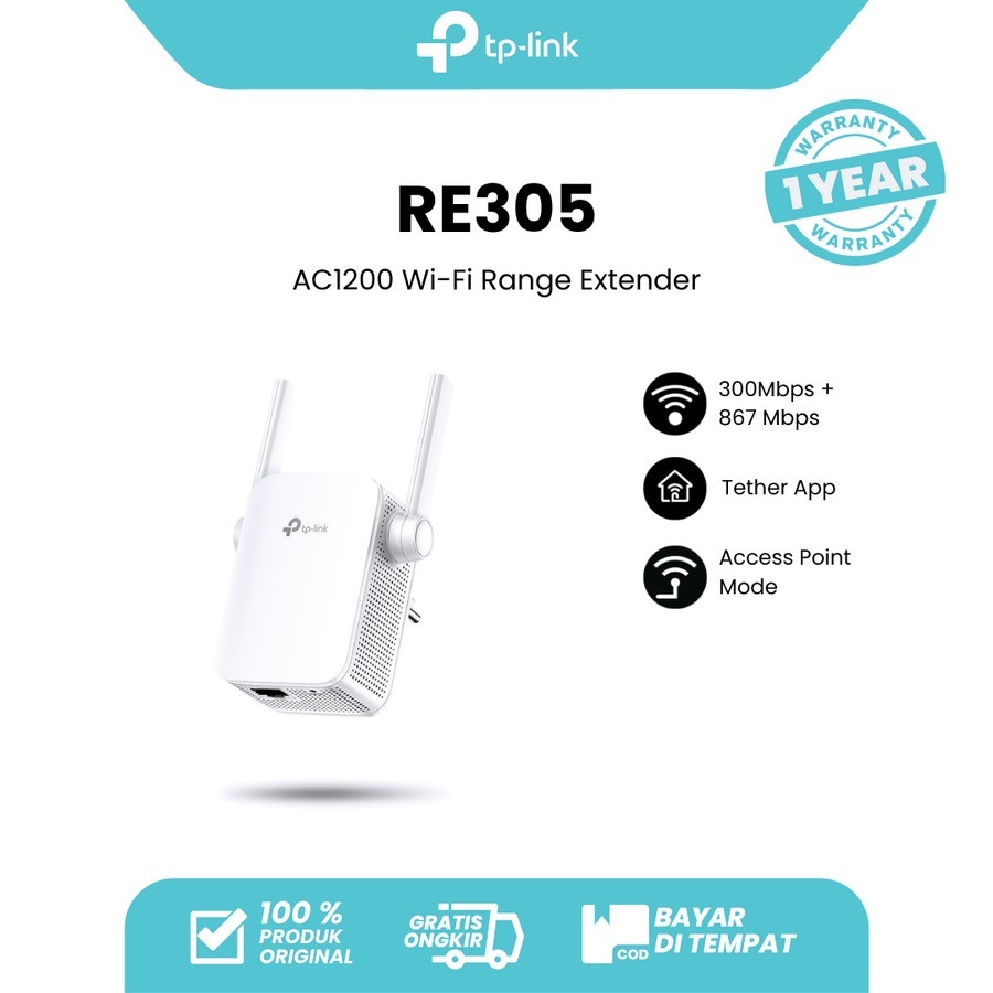 TP-LINK RE305 AC1200 RANGE EXTENDER WI-FI