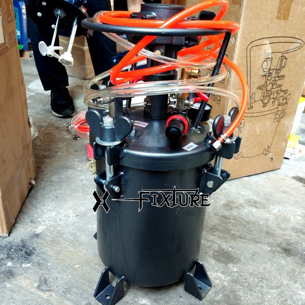 Paint Tank 5 10 20 Liter Alat Pengaduk Cat Pressure Tank Mesin Mixer Plus Spray Gun