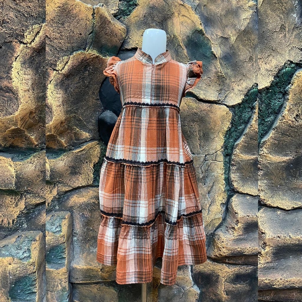 Dress Anak Panjang 3 Dara Singlet Coklat