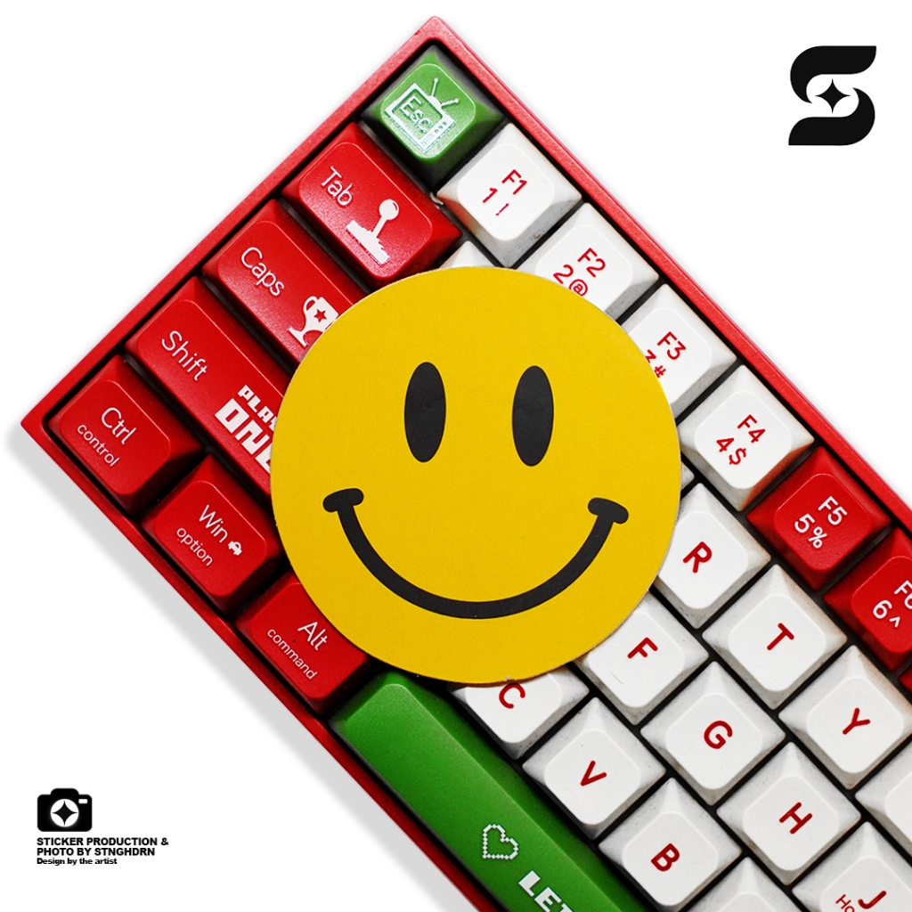 

STICKER SMILE FACE YELLOW ICON DESIGN