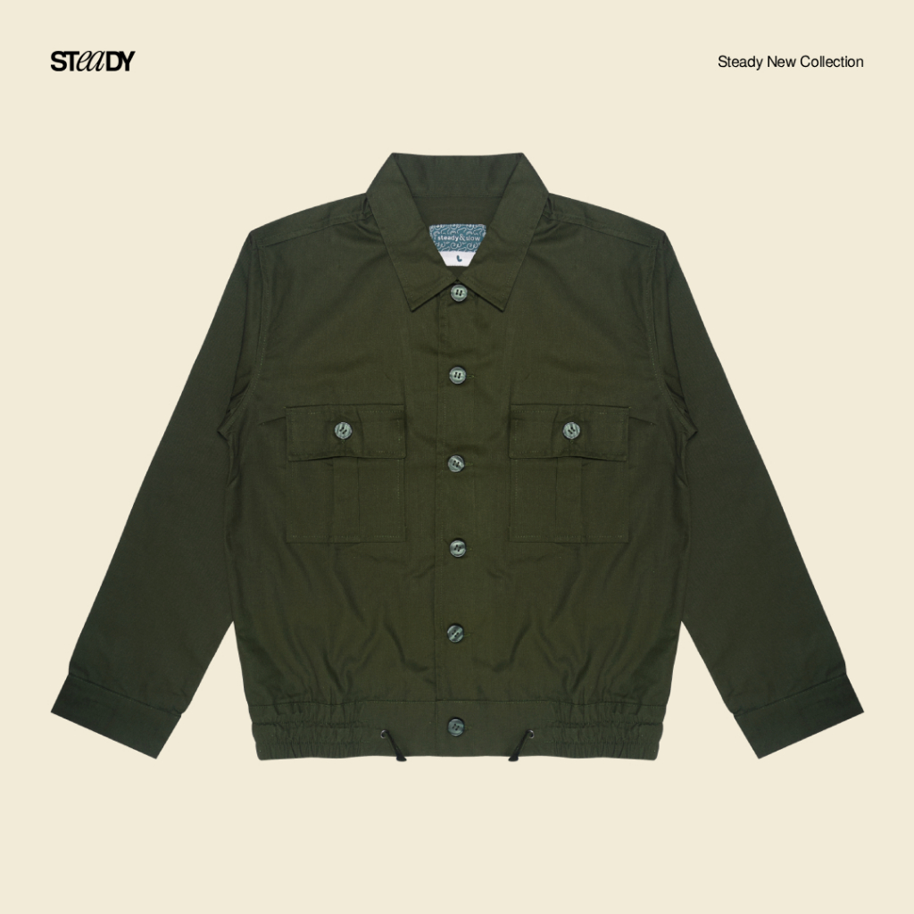 Steady&Slow - Norm Shirt Jacket Army | Overshirt Jacket | Vintage Jacket