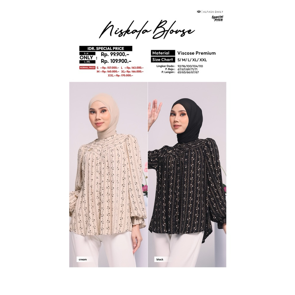 NISKALA BLOUSE BY ALFASA DAILY ✔️ atasan terbaru ✔️ blouse alfasa terbaru ✔️ atasan promo