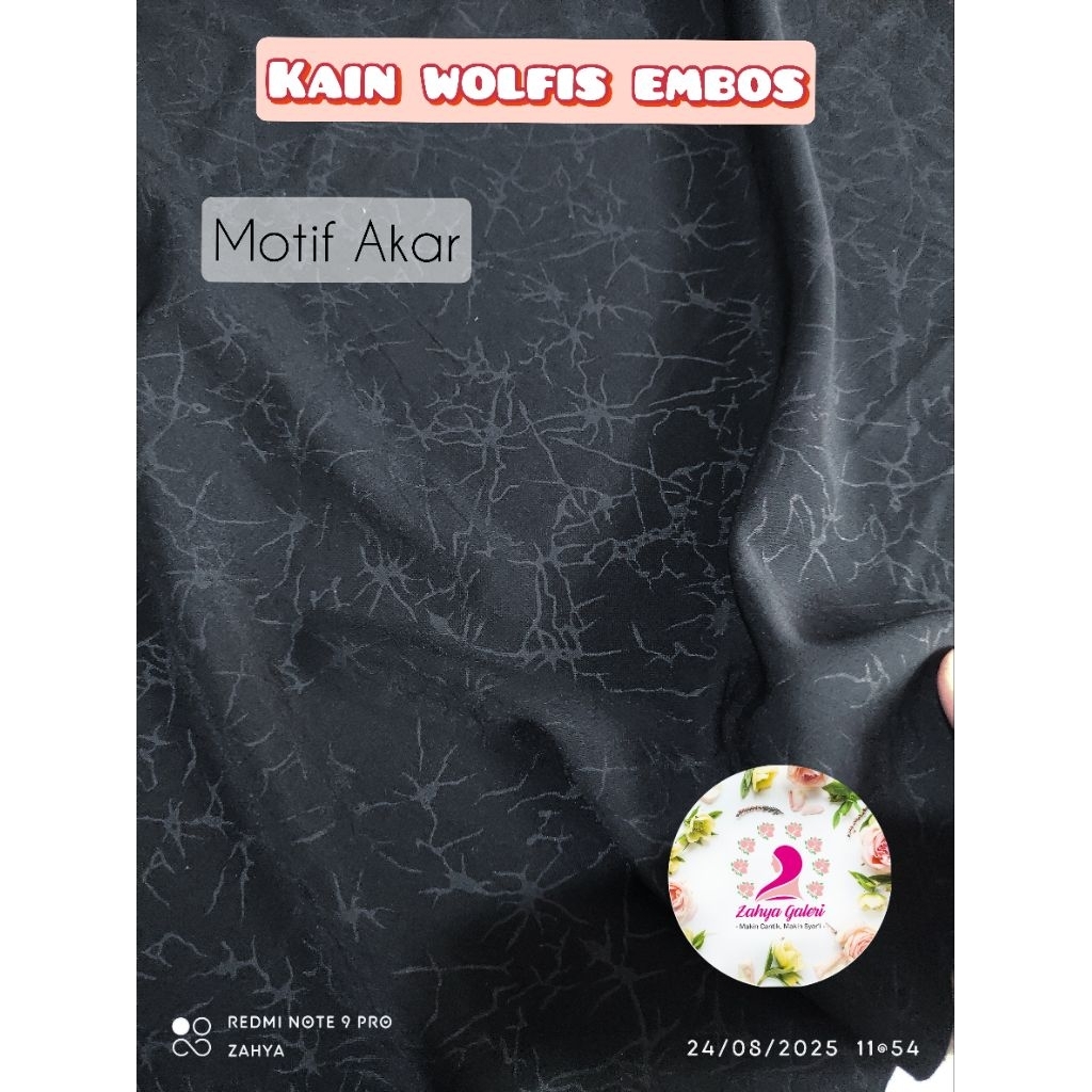 Kain Wolfis EMBOS motif AKAR - Zahya Galeri-