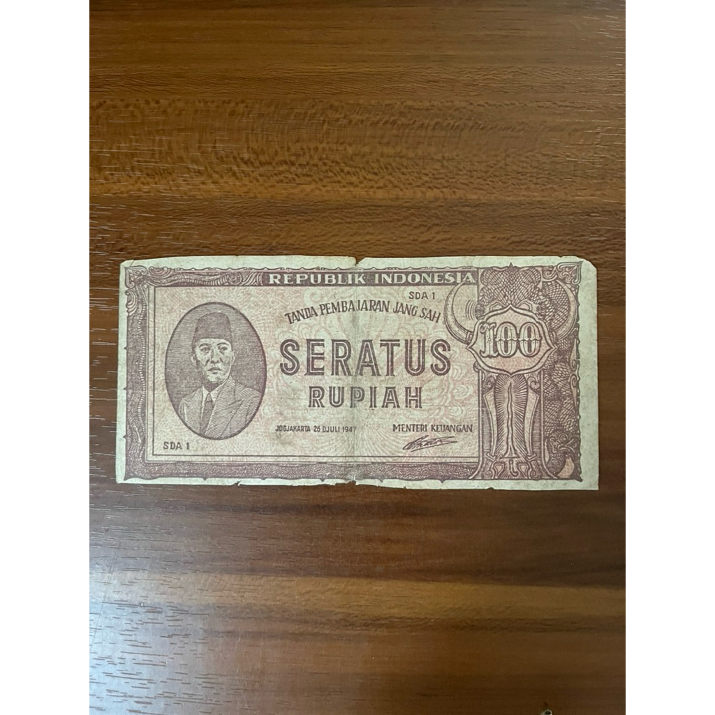 Uang Kertas 100 Rupiah 1947 Seri ORI II Koleksi Kuno