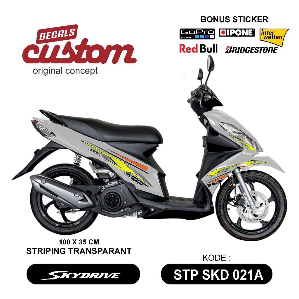 striping transparan suzuki skydrive decak transparan skydrive