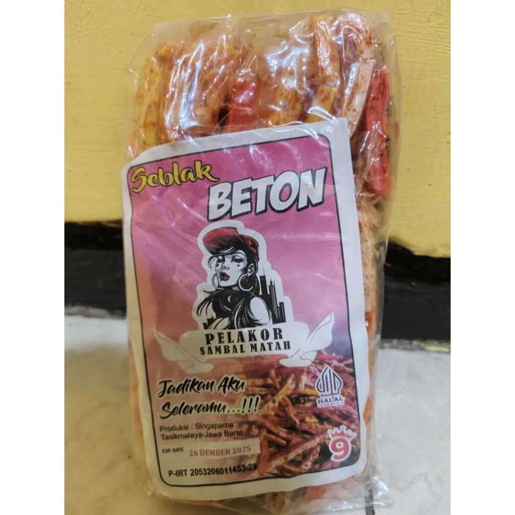 

makanan ringan cap seblak beton (1pack isi 20pcs)