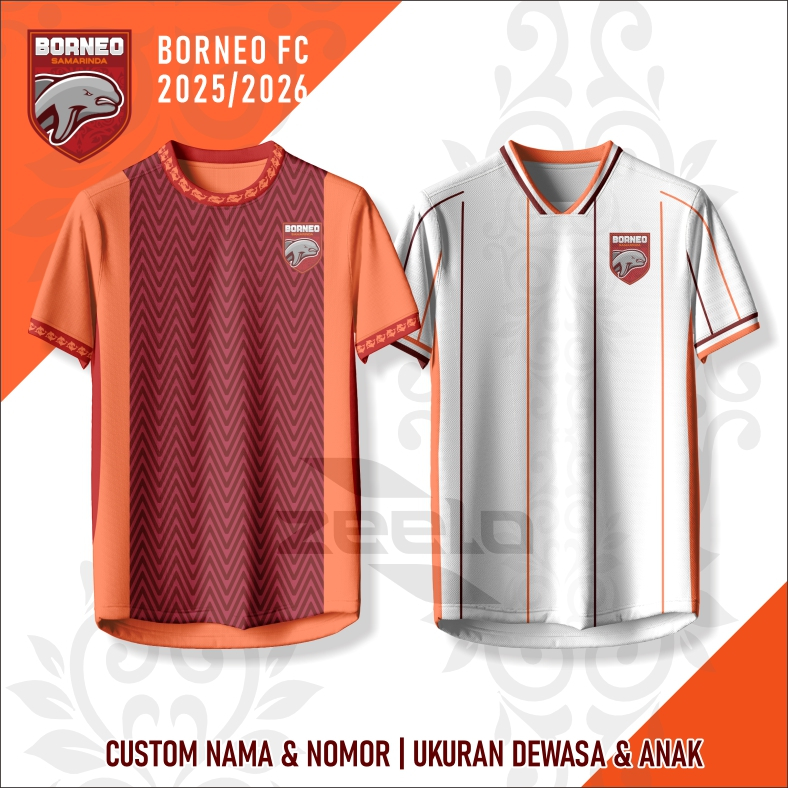 Jersey Borneo FC 2025/2026 Custom Nama Ukuran Dewasa & Anak