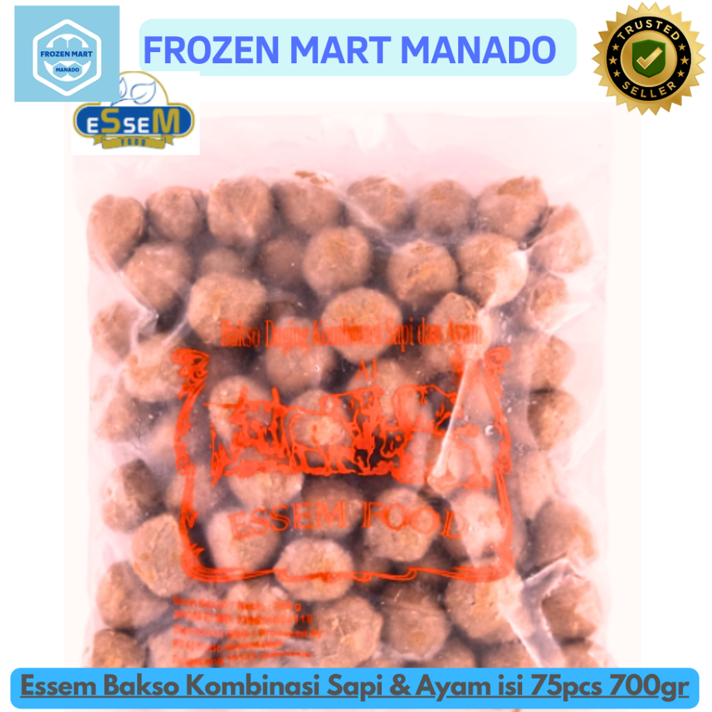 

Essem Bakso Kombinasi Sapi & Ayam isi 75pcs 700gr - Frozen Mart Manado (Frozen Food Manado)