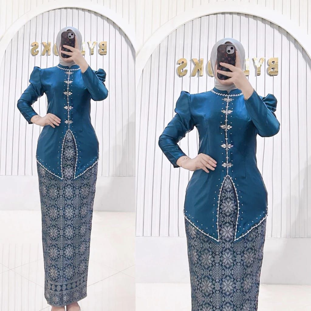 [ Terbaru ] Alana One Set Baju Kurung Melayu Rok Songket Modern | Atasan Baju Kurung Wanita Kekinian