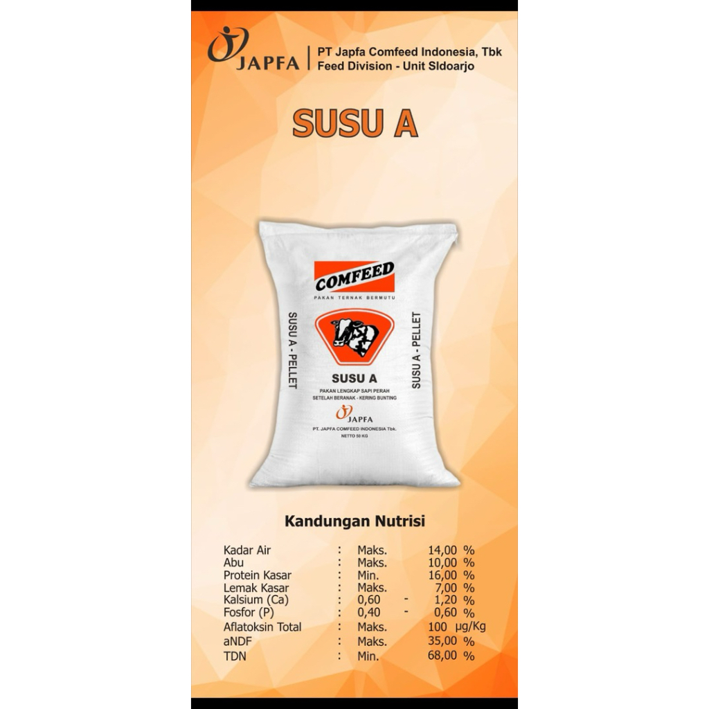 pakan pellet / konsentrat sapi perah comfeed susu A