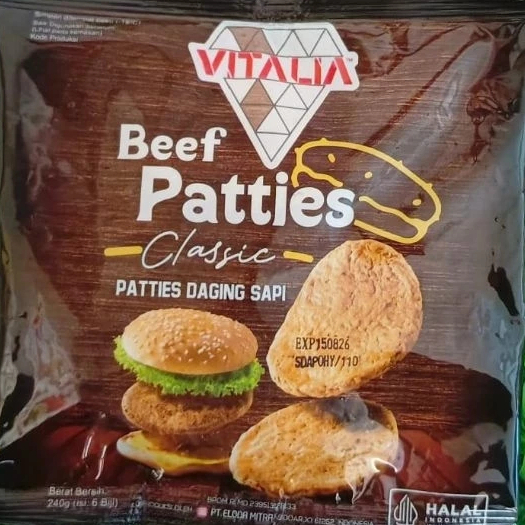 

Vitalia Beef Patties Classics 240gr isi 6 & isi 450gr isi 10
