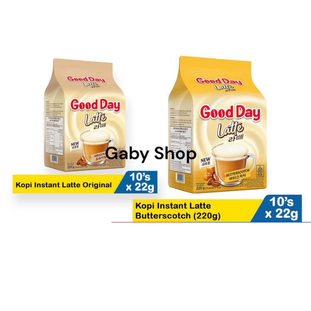 

GOOD DAY KOREA LATTE ORIGINAL/ LATTE BUTTERSCOTCH 22 GR 10 SACHET