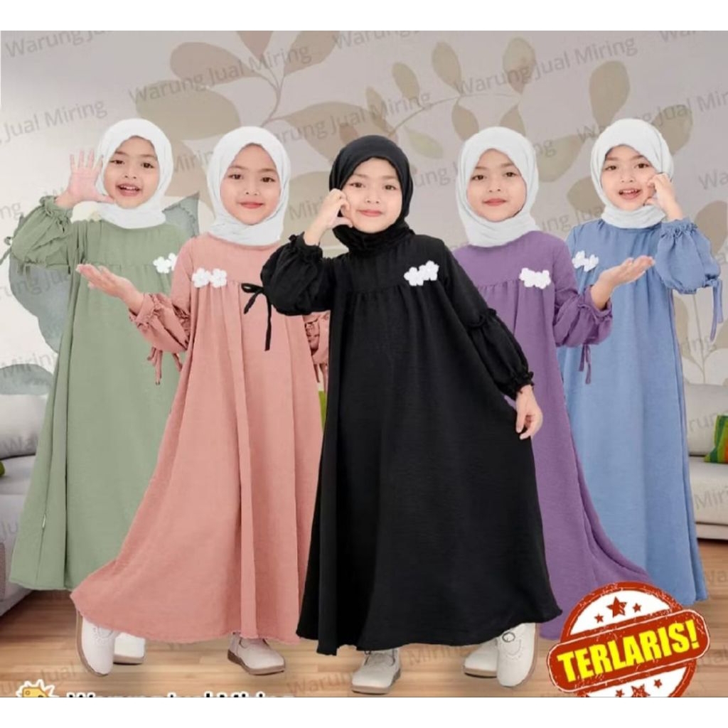 Gamis Anak Crinkle SAKURA || Dress Anak Crinkle