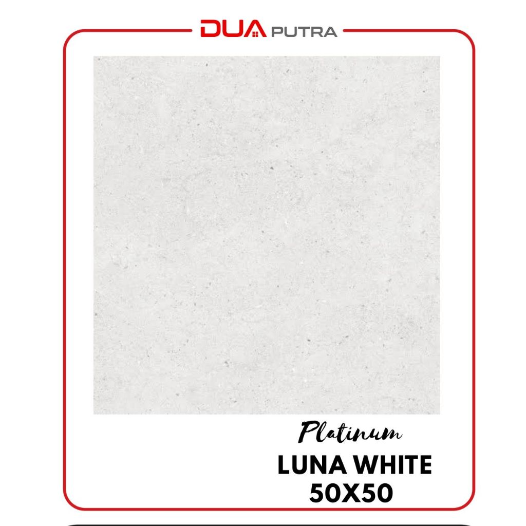 PLATINUM LUNA WHITE KASAR 50 X 50 / KERAMIK LANTAI KAMAR MANDI, GARASI, TERAS