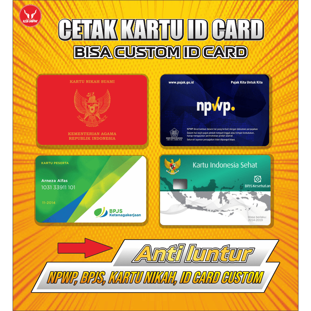 

CETAK KARTU BPJS, CETAK KARTU NPWP, CETAK ID CARD, CETAK BARCODE MY PERTAMINA, CETAK ID CARD ANTI LUNTUR, CETAK KARTU NIKAH