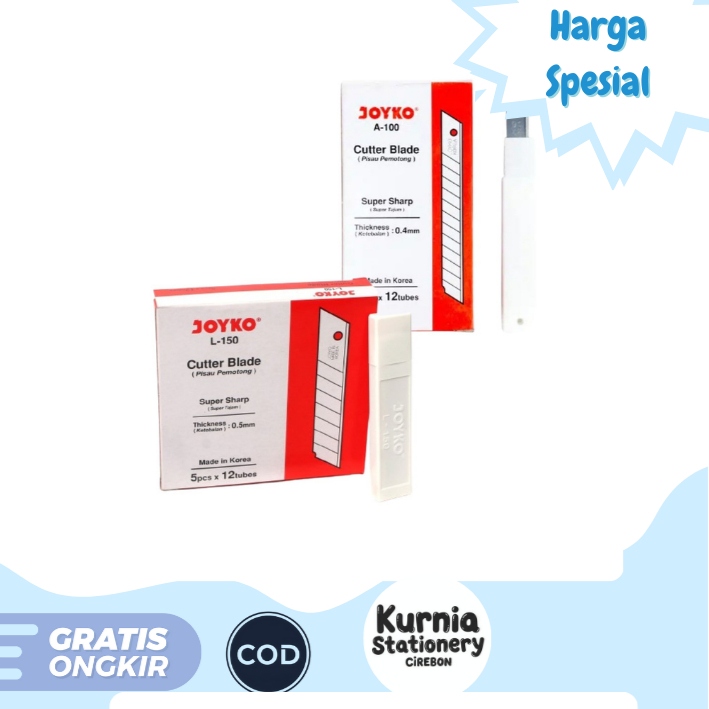 

Joyko Cutter Blade L-150 & A-100 / Pisau Pemotong Refill / Isi Cutter (Satuan)