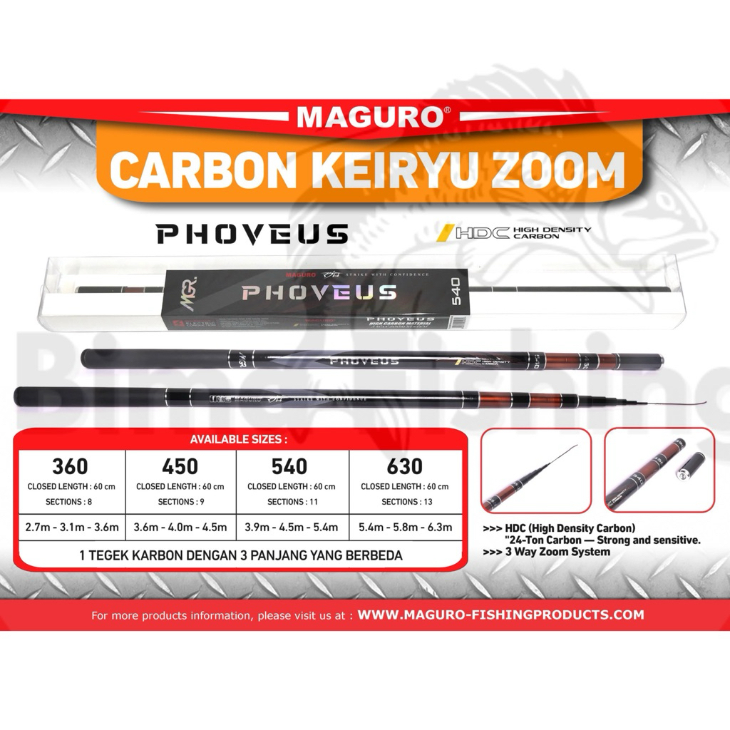 Joran Tegek Maguro PHOVEUS ZOOM POLE 360 450 540 630