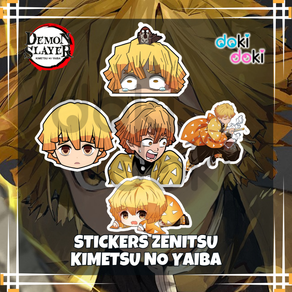 

8 Pcs Stickers Anime Zenitsu Kimetsu No Yaiba Demon Slayer