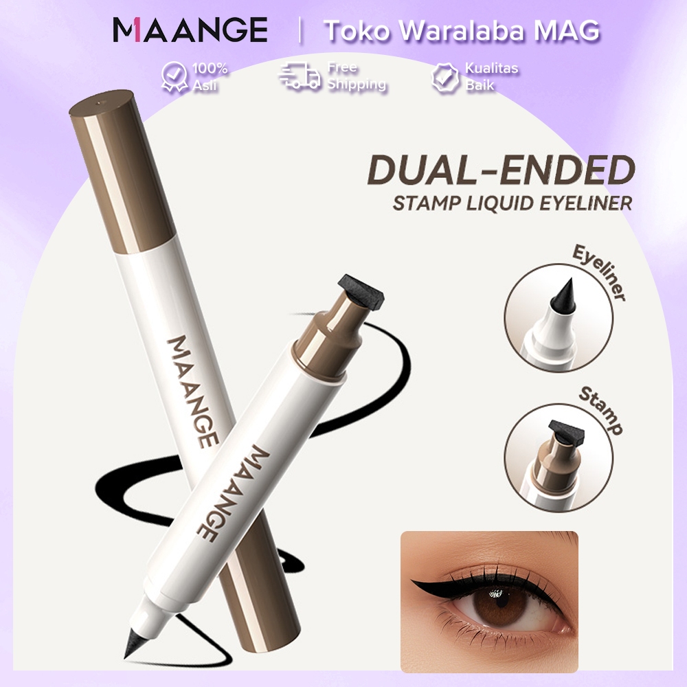MAANGE Dual-ended Stamp Liquid Eyeliner-Waterproof Transferproof Tahan Lama ,Ultra-fine 0.1mm Riasan