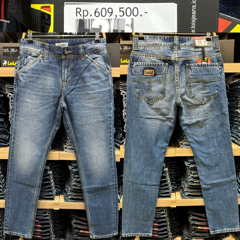 Celana Jeans Pria Lois Original Slim fit Biru Kantong Miring Celana Jeans Panjang Pria Lois Terbaru