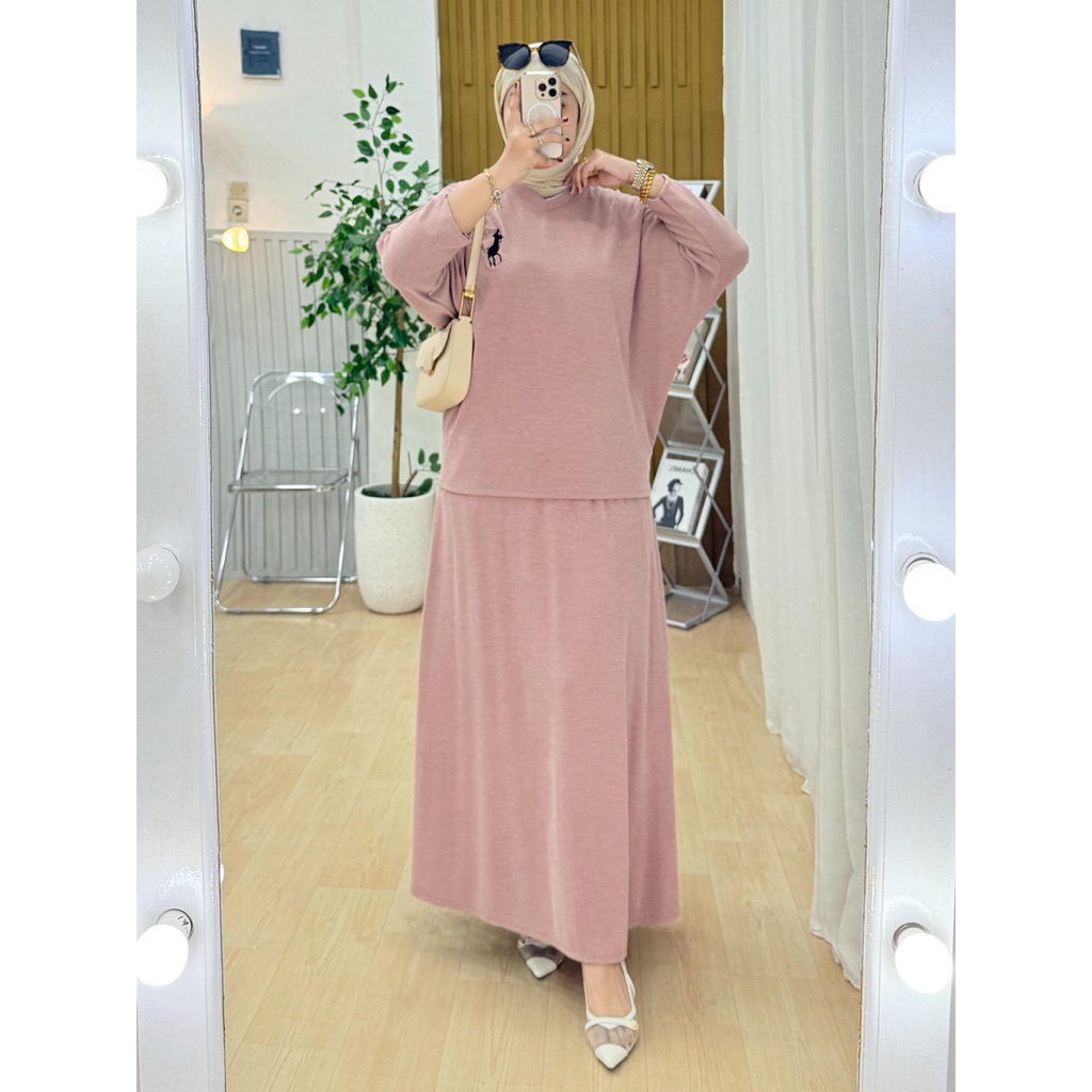 ayang store_setrok atasan batwing cantik kaos knit terbaru