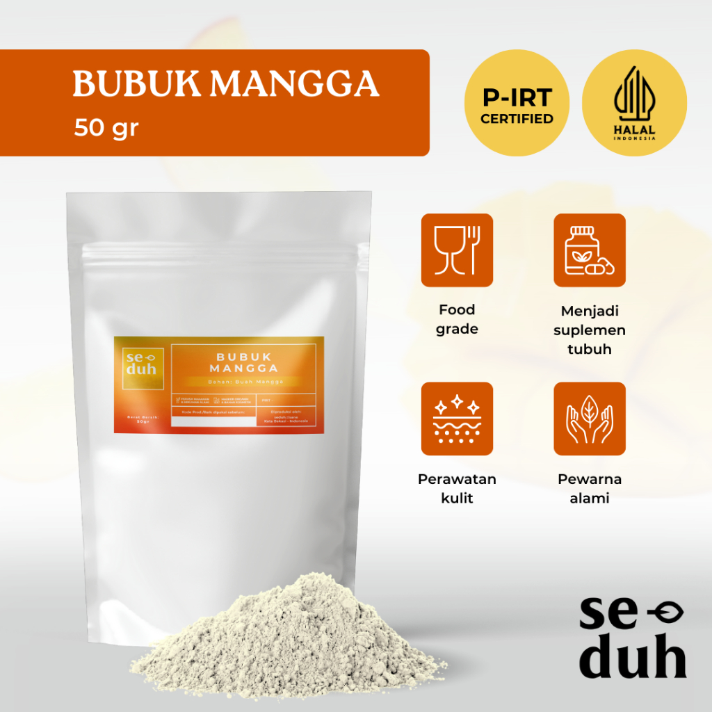 

SEDUH TEA & TISANE | Bubuk Extract Mangga / Mango Extract Powder / Fruit Powder 50 gram