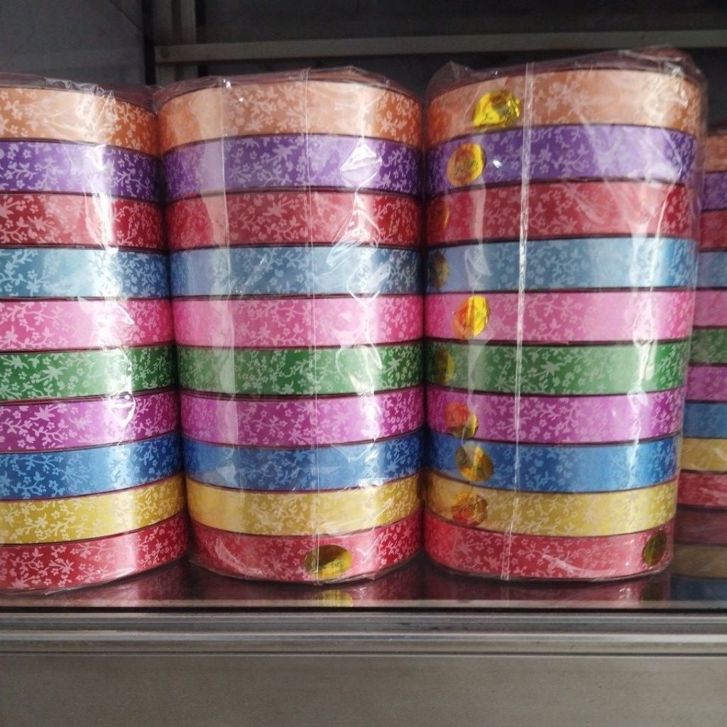 

Pita kado kertas/Pita Jepang Polos ( 10pc/ 10rol )ukuran