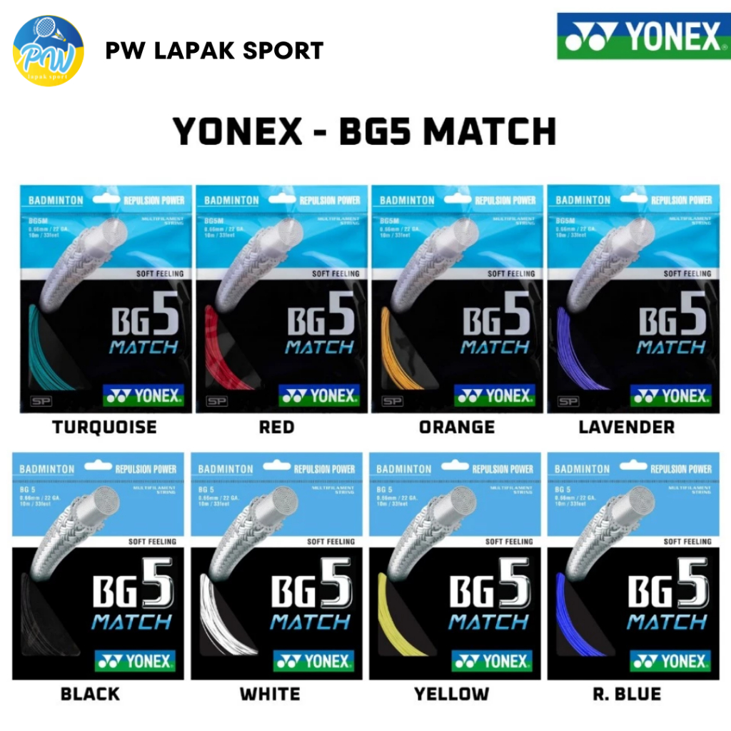 YONEX BG 5 Match Senar Badminton Original Yonex BG5 Match (BG5M) – Badminton String
