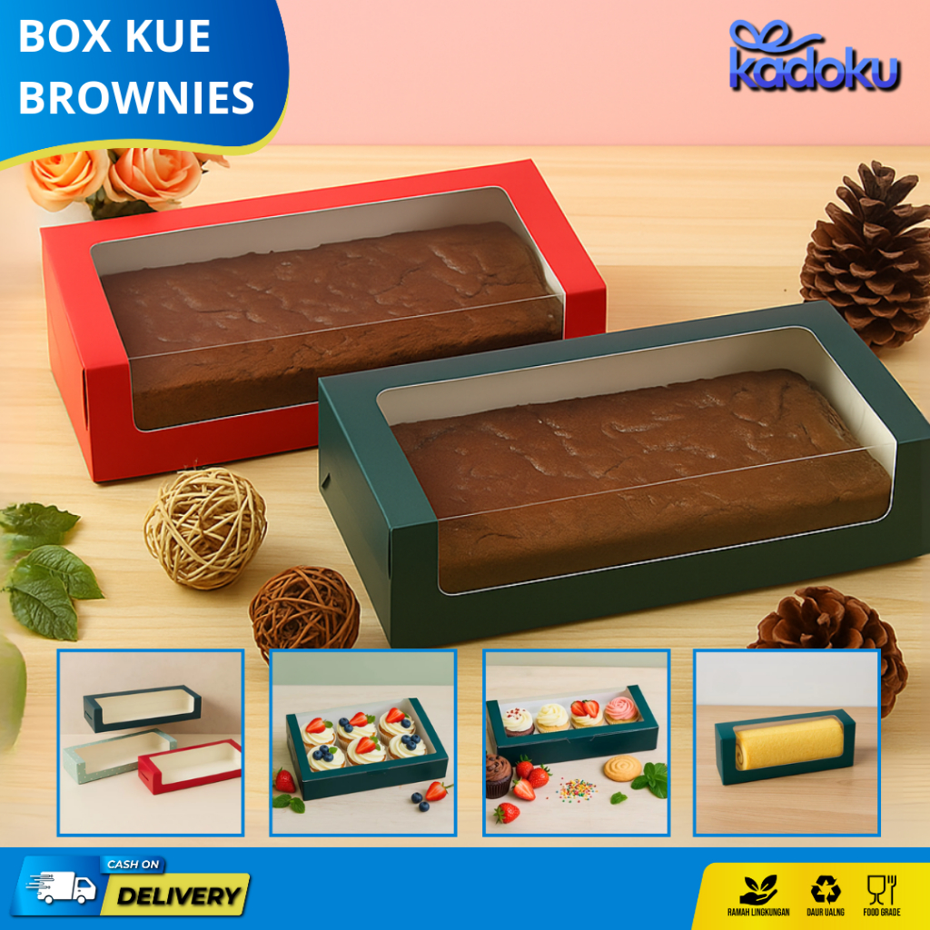 

Box Brownies / Kotak Brownies / Box Makanan / Kotak Makanan / Box Kue / Kotak Kue Persegi Panjang