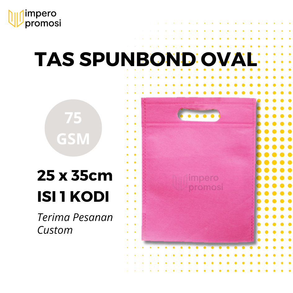 

Impero - GOODIE BAG SPUNBOND OVAL 25x35 / Tas Belanja Murah / Harga Kodian (Pink)