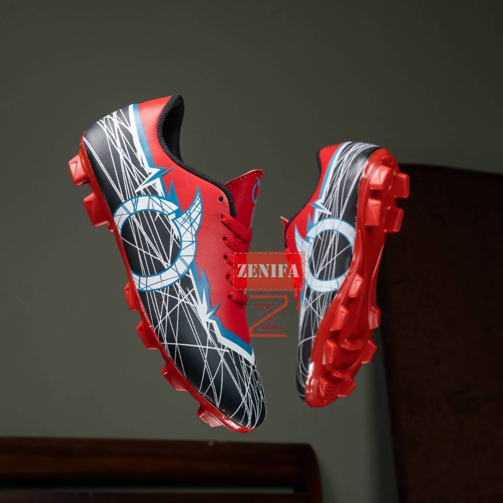 Sepatu bola ortuseight Catalys Raiden Merah hitam Bisa COD  Sepatu bola anak Ukuran 33 - 38