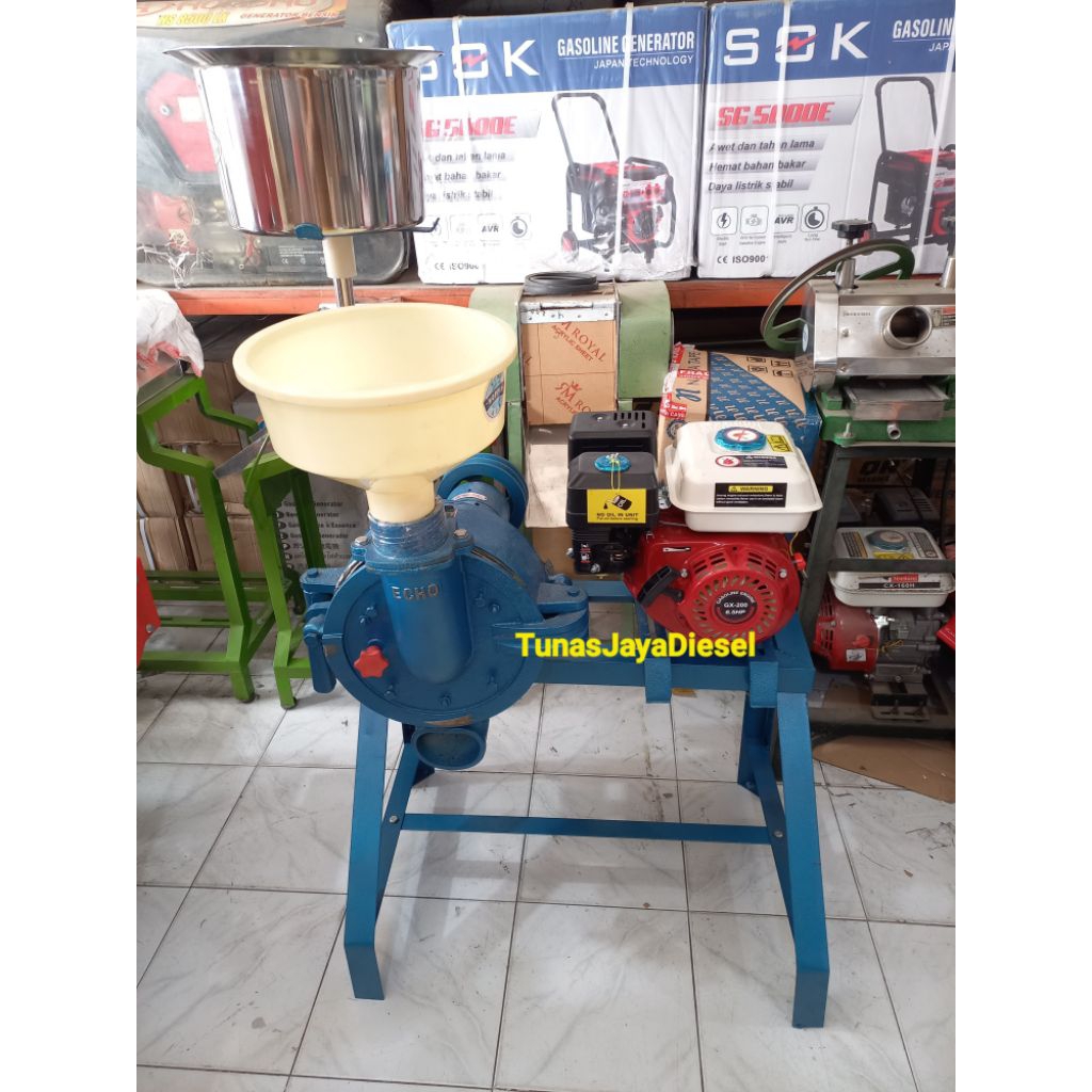 Mesin Giling Tahu/Tempe/Kedelai 10inch+ Mesin Penggerak Gx200