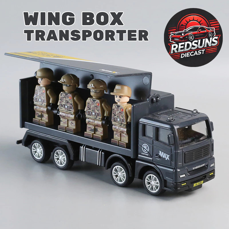 [REDSUNS] MAINAN MOBIL BOX / WINGBOX WINGS TRUCK TRANSPORTER INERTIA HADIAH COCOK UNTUK HOTWHEELS